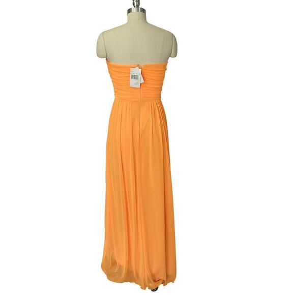 Vintage Y2K Orange Strapless Prom Dress Maxi Gown Size S 7 NWT Formal Embellish - Picture 10 of 11